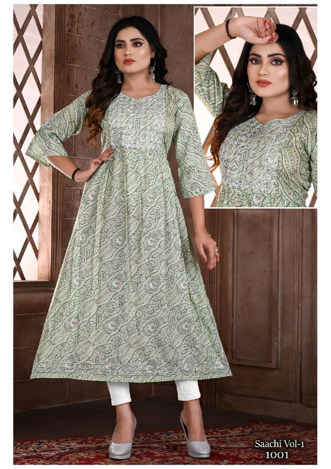 Beauty Saachi 1 Ethnic Wear Wholesale Anarkali Kurti Rayon Catalog
